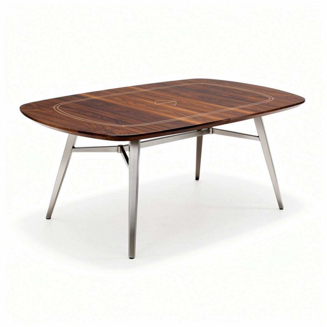 Wooden dining table with stainless steel legs 180 x 90 x 75cm