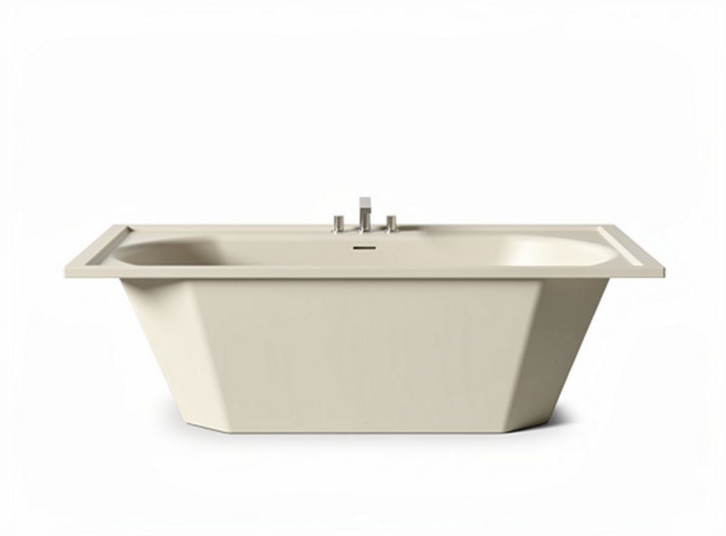 Modern freestanding bathtub 170 x 75 x 60cm made of acrylic in beige color