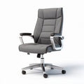 Ergonomic office chair with adjustable armrests grey fabric 60 x 60 x 120cm